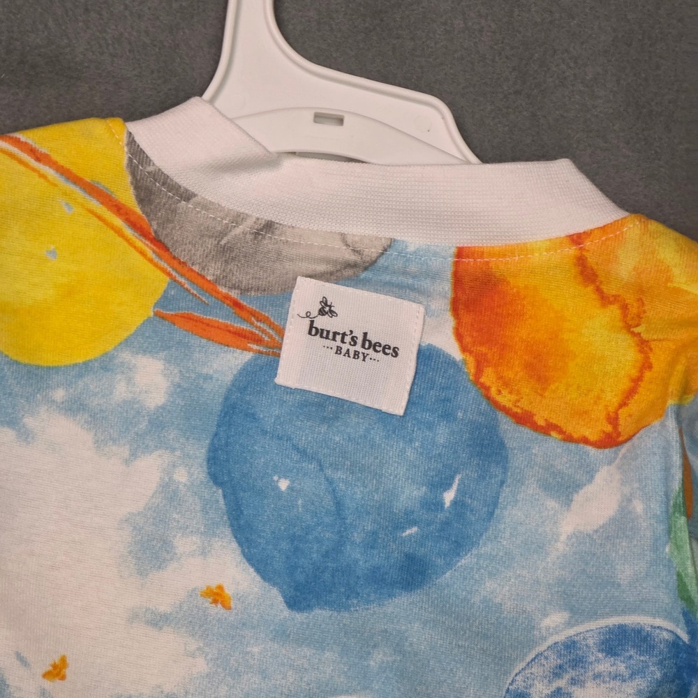 Burt's Bees Baby Sleeper Kids 18M Outer Space Planets Organic Cotton Zip Pajamas - Picture 5 of 8